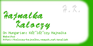 hajnalka kaloczy business card